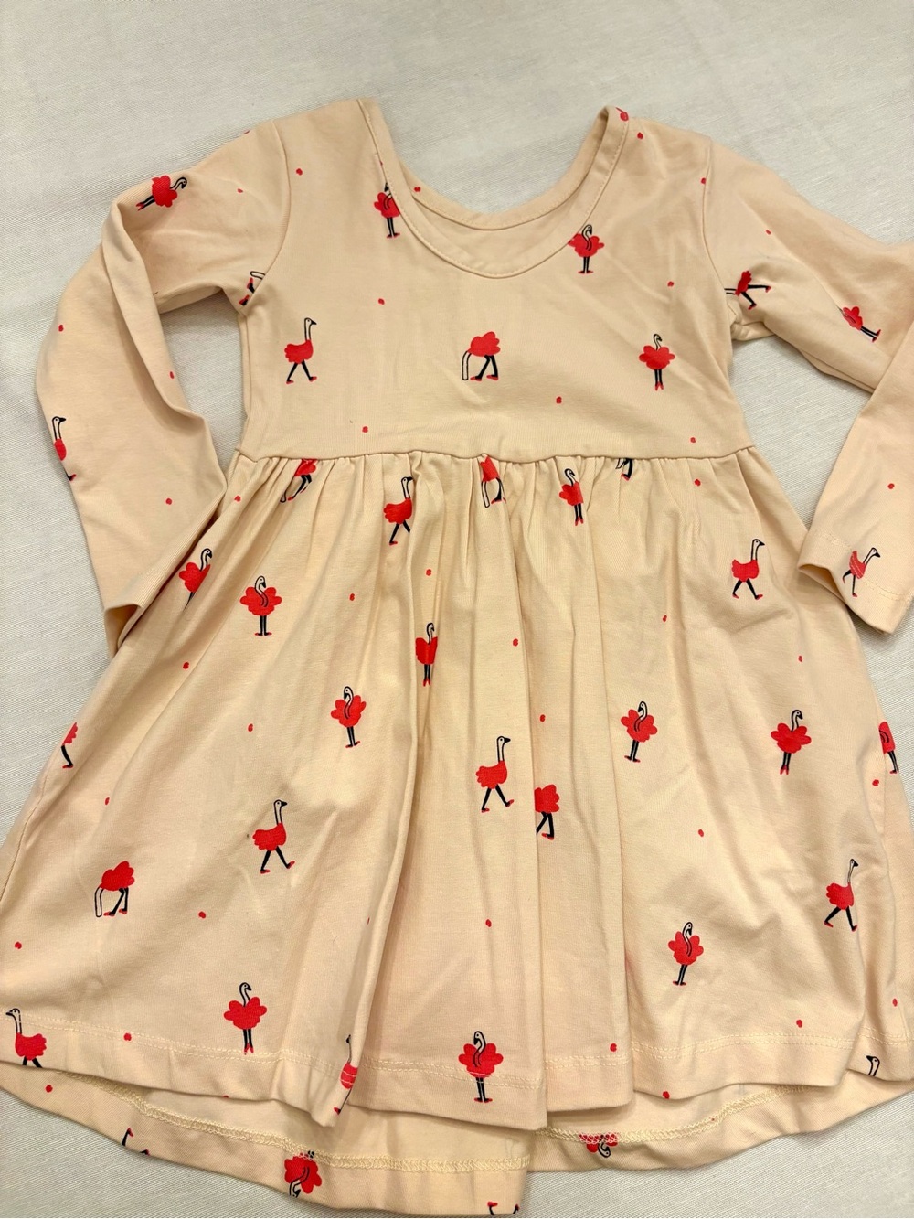 Hanna Andersson Blush Dress with Magenta Flamingo